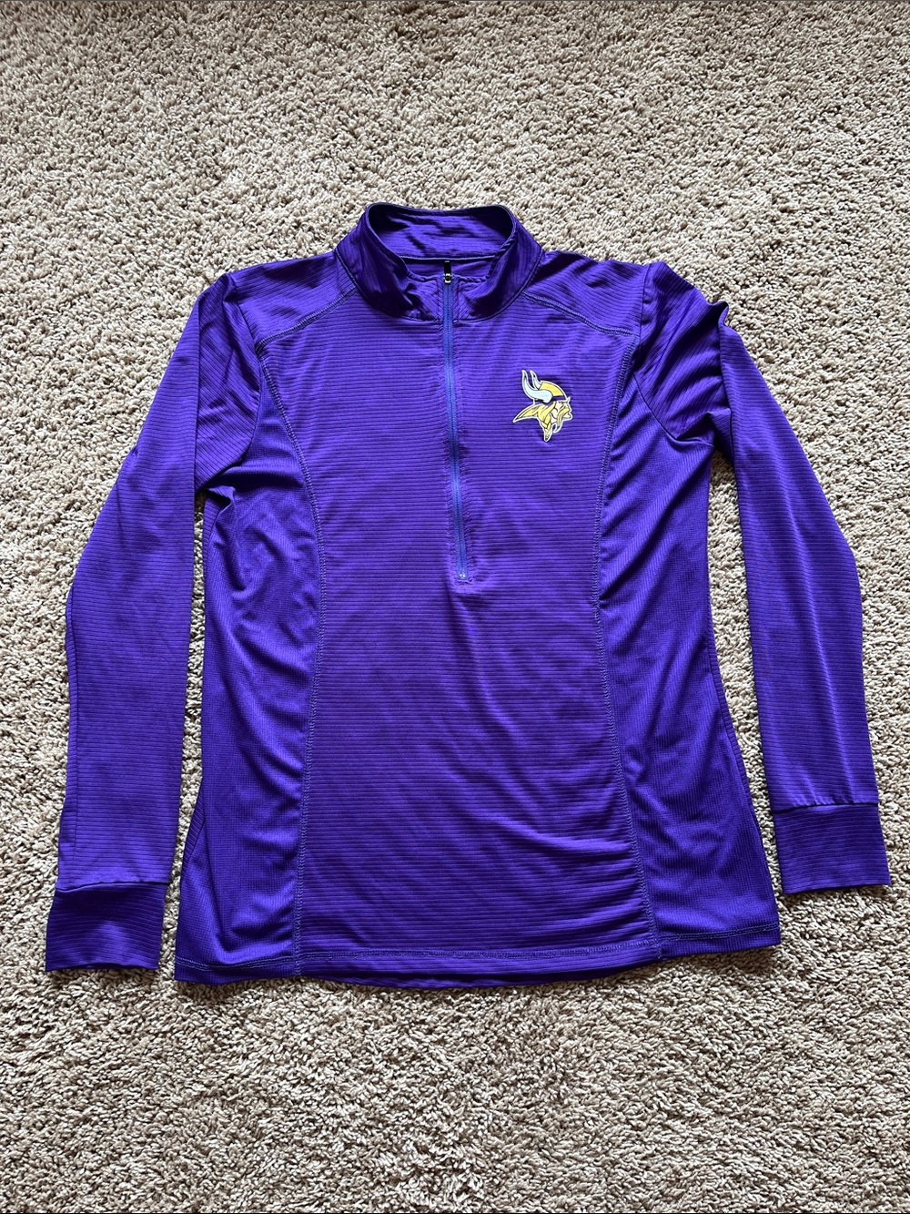 NFL Team Apparel Minnesota Vikings Purple Quarter Zip Pullover Women’s Large